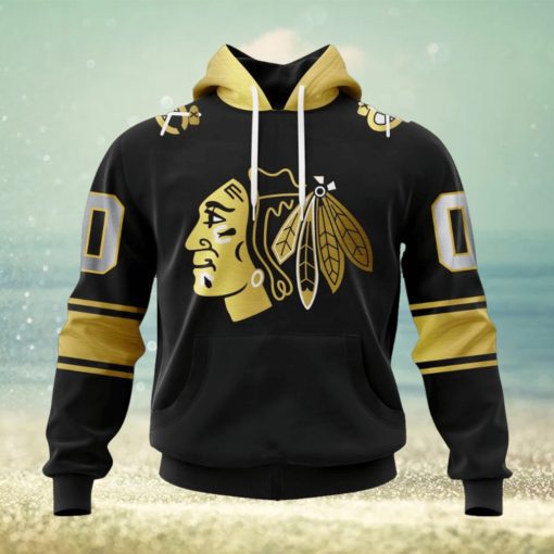 NHL Chicago Blackhawks Special Black And Gold Design Hoodie