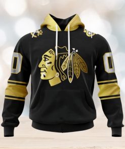 NHL Chicago Blackhawks Special Black And Gold Design Hoodie