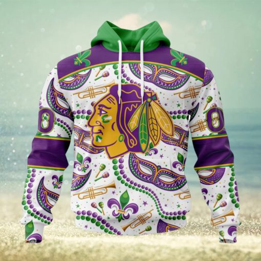 NHL Chicago Blackhawks Special Mardi Gras Design Hoodie