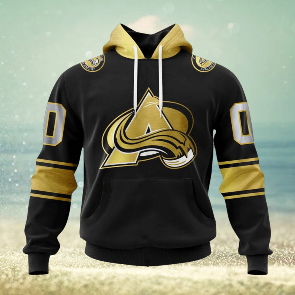NHL Colorado Avalanche Special Black And Gold Design Hoodie NHL Colorado Avalanche Special Black And Gold Design Hoodie