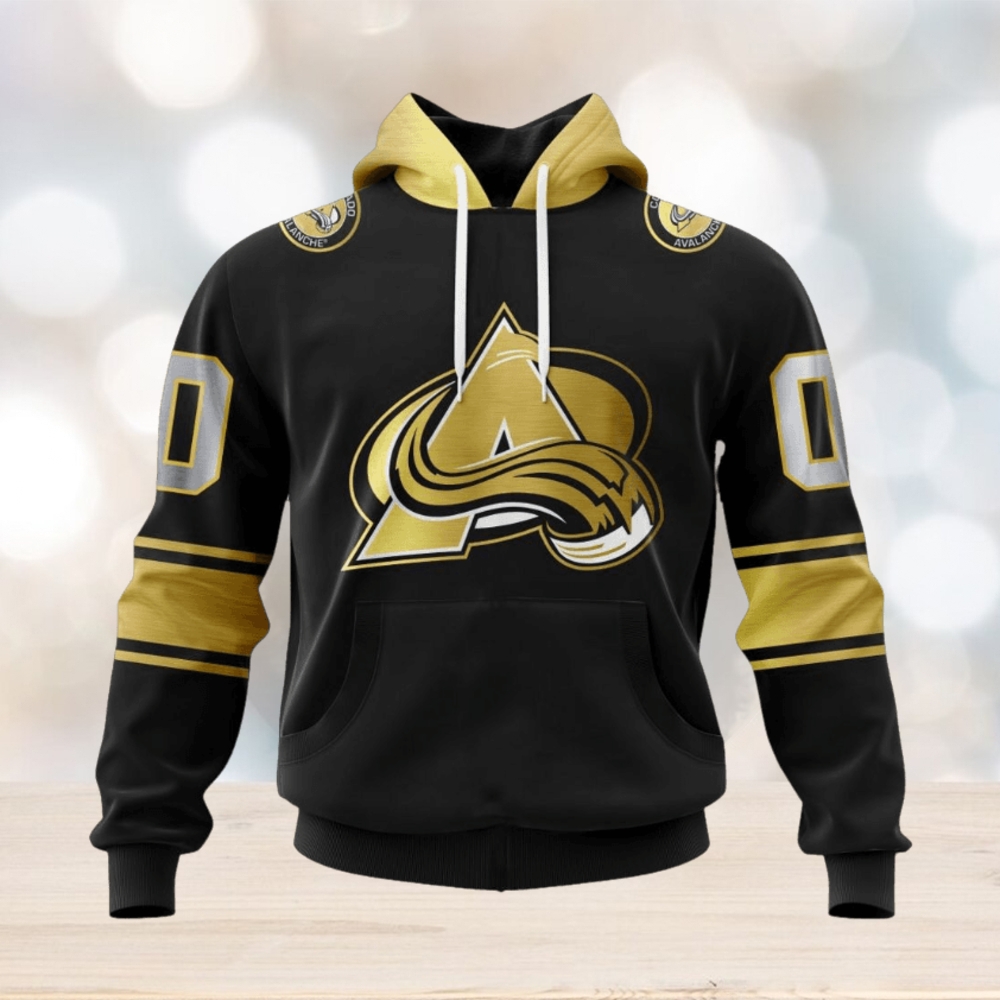 NHL Colorado Avalanche Special Black And Gold Design Hoodie NHL Colorado Avalanche Special Black And Gold Design Hoodie