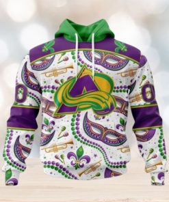 NHL Colorado Avalanche Special Mardi Gras Design Hoodie
