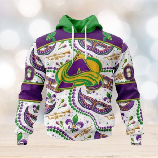 NHL Colorado Avalanche Special Mardi Gras Design Hoodie
