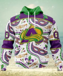 NHL Colorado Avalanche Special Mardi Gras Design Hoodie
