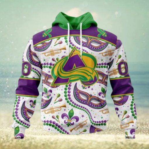 NHL Colorado Avalanche Special Mardi Gras Design Hoodie