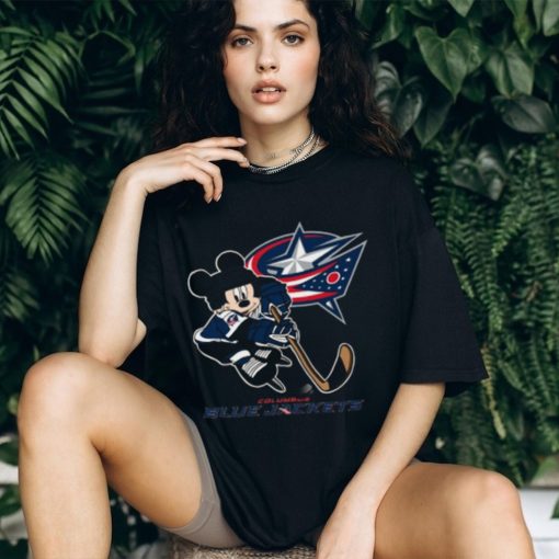 NHL Columbus Blue Jackets Mickey Mouse Disney Hockey T Shirt