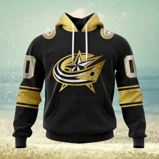 NHL Columbus Blue Jackets Special Black And Gold Design Hoodie