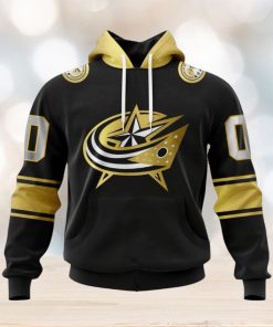 NHL Columbus Blue Jackets Special Black And Gold Design Hoodie