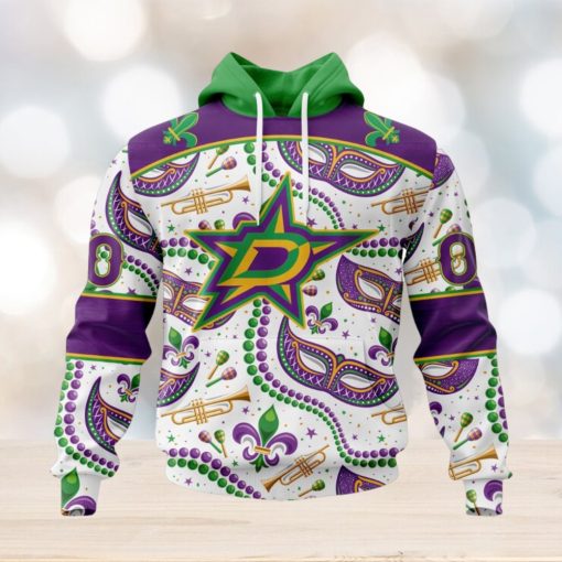 NHL Dallas Stars Special Mardi Gras Design Hoodie