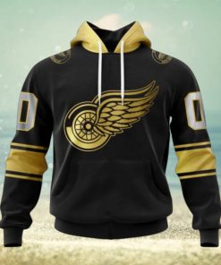 NHL Detroit Red Wings Special Black And Gold Design Hoodie