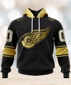 NHL Detroit Red Wings Special Black And Gold Design Hoodie