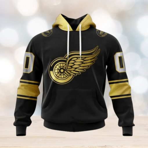 NHL Detroit Red Wings Special Black And Gold Design Hoodie