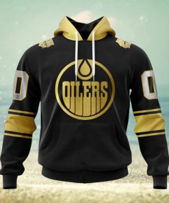 NHL Edmonton Oilers Special Black And Gold Design Hoodie
