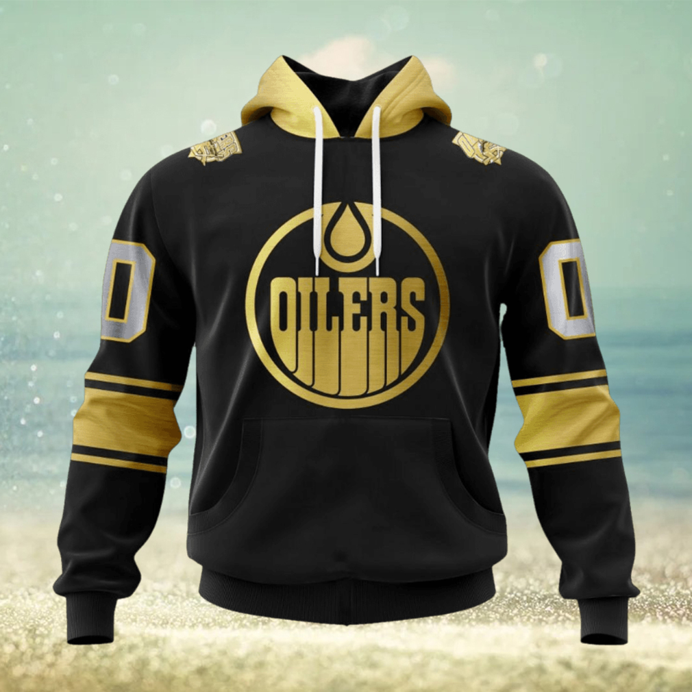 NHL Edmonton Oilers Special Black And Gold Design Hoodie NHL Edmonton Oilers Special Black And Gold Design Hoodie