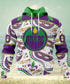 NHL Edmonton Oilers Special Mardi Gras Design Hoodie