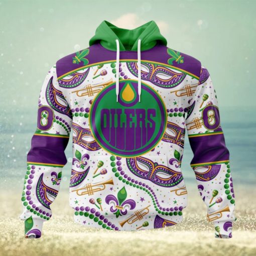 NHL Edmonton Oilers Special Mardi Gras Design Hoodie