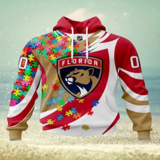NHL Florida Panthers Hoodie Autism Awareness 3D Hoodie For Sports Fans