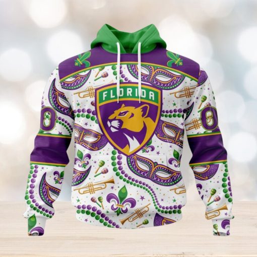 NHL Florida Panthers Special Mardi Gras Design Hoodie