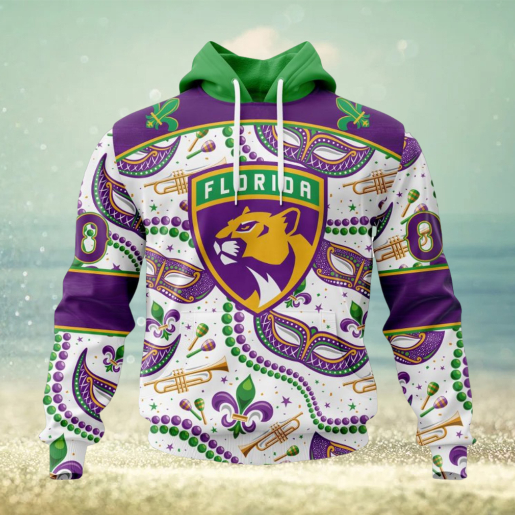 NHL Florida Panthers Special Mardi Gras Design Hoodie NHL Florida Panthers Special Mardi Gras Design Hoodie