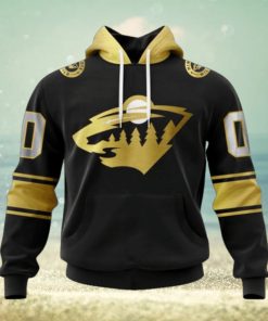 NHL Minnesota Wild Special Black And Gold Design Hoodie