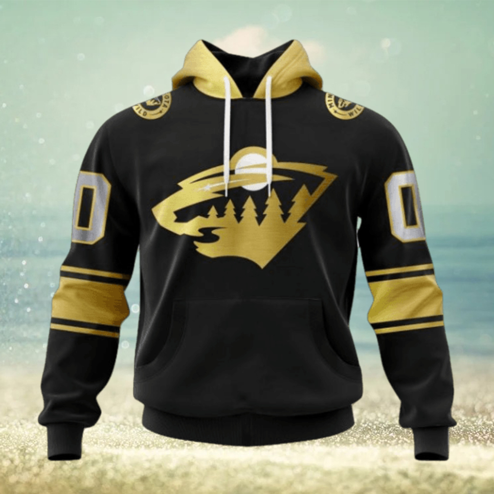NHL Minnesota Wild Special Black And Gold Design Hoodie NHL Minnesota Wild Special Black And Gold Design Hoodie