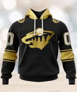 NHL Minnesota Wild Special Black And Gold Design Hoodie