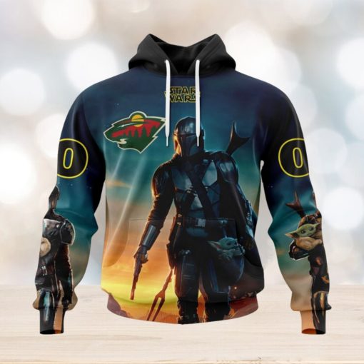 NHL Minnesota Wild Special Star Wars The Mandalorian Design Hoodie