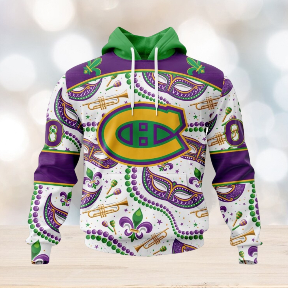 NHL Montreal Canadiens Special Mardi Gras Design Hoodie NHL Montreal Canadiens Special Mardi Gras Design Hoodie
