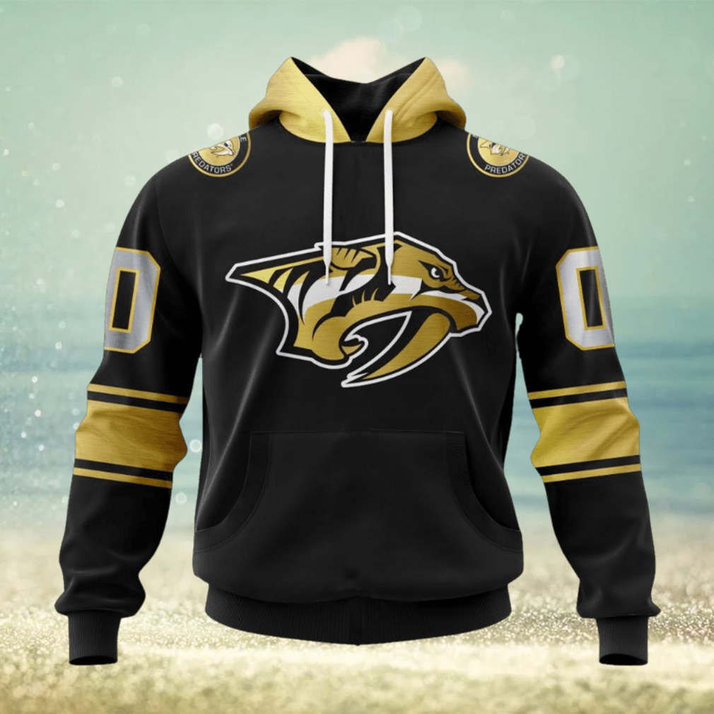NHL Nashville Predators Special Black And Gold Design Hoodie NHL Nashville Predators Special Black And Gold Design Hoodie
