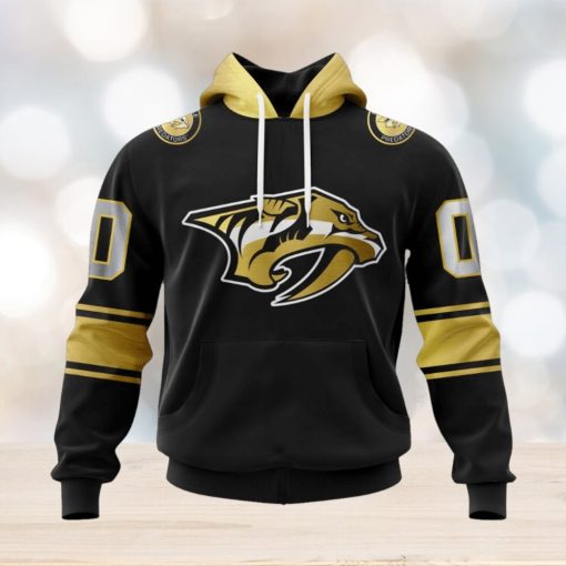 NHL Nashville Predators Special Black And Gold Design Hoodie