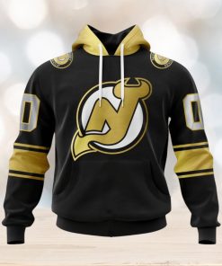NHL New Jersey Devils Special Black And Gold Design Hoodie