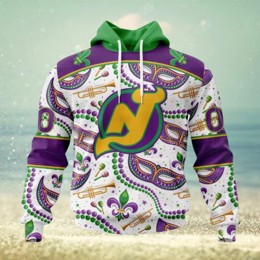 NHL New Jersey Devils Special Mardi Gras Design Hoodie