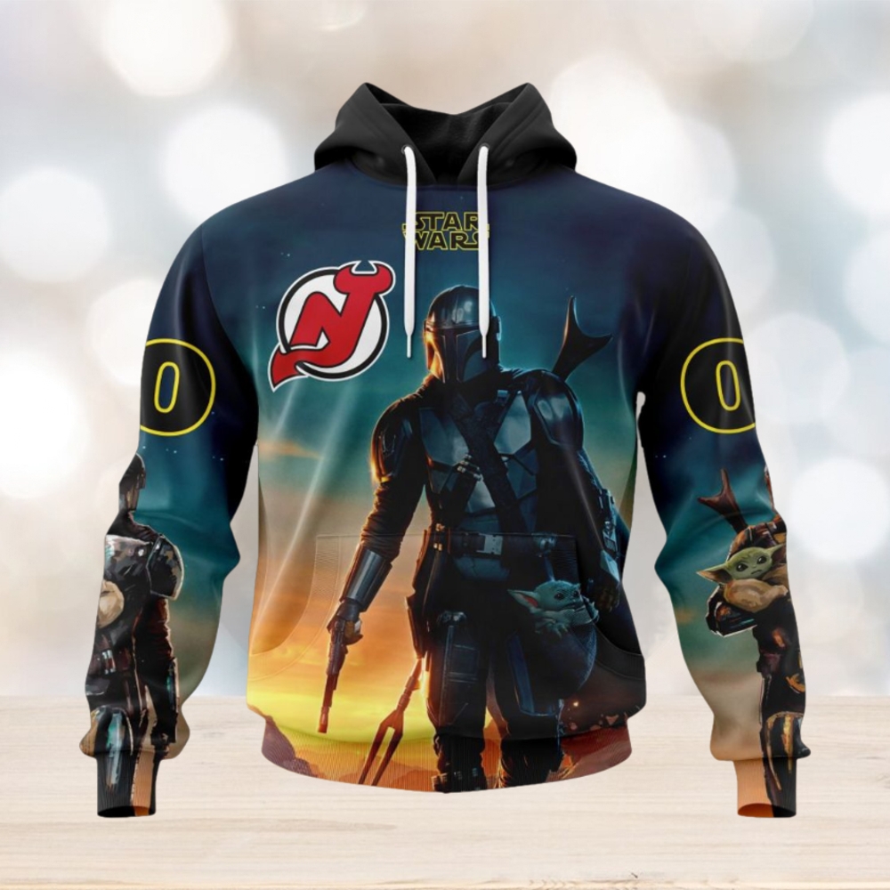NHL New Jersey Devils Special Star Wars The Mandalorian Design Hoodie NHL New Jersey Devils Special Star Wars The Mandalorian Design Hoodie