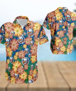 NHL New York Islanders Logo Flower New Style Hawaiian Shirt