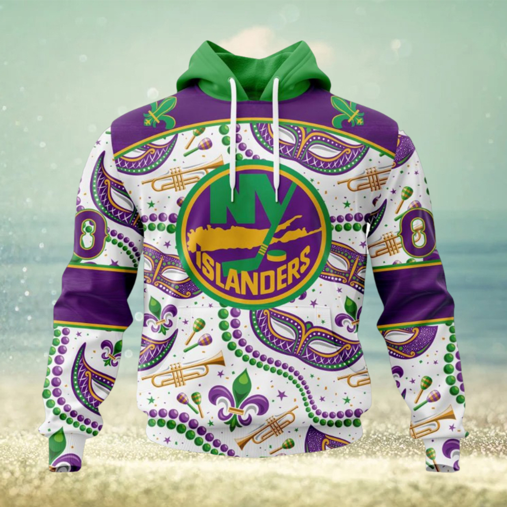 NHL New York Islanders Special Mardi Gras Design Hoodie NHL New York Islanders Special Mardi Gras Design Hoodie