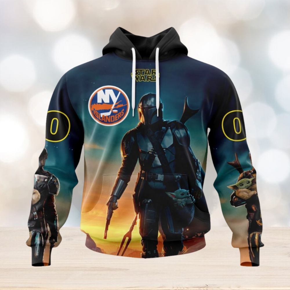 NHL New York Islanders Special Star Wars The Mandalorian Design Hoodie NHL New York Islanders Special Star Wars The Mandalorian Design Hoodie