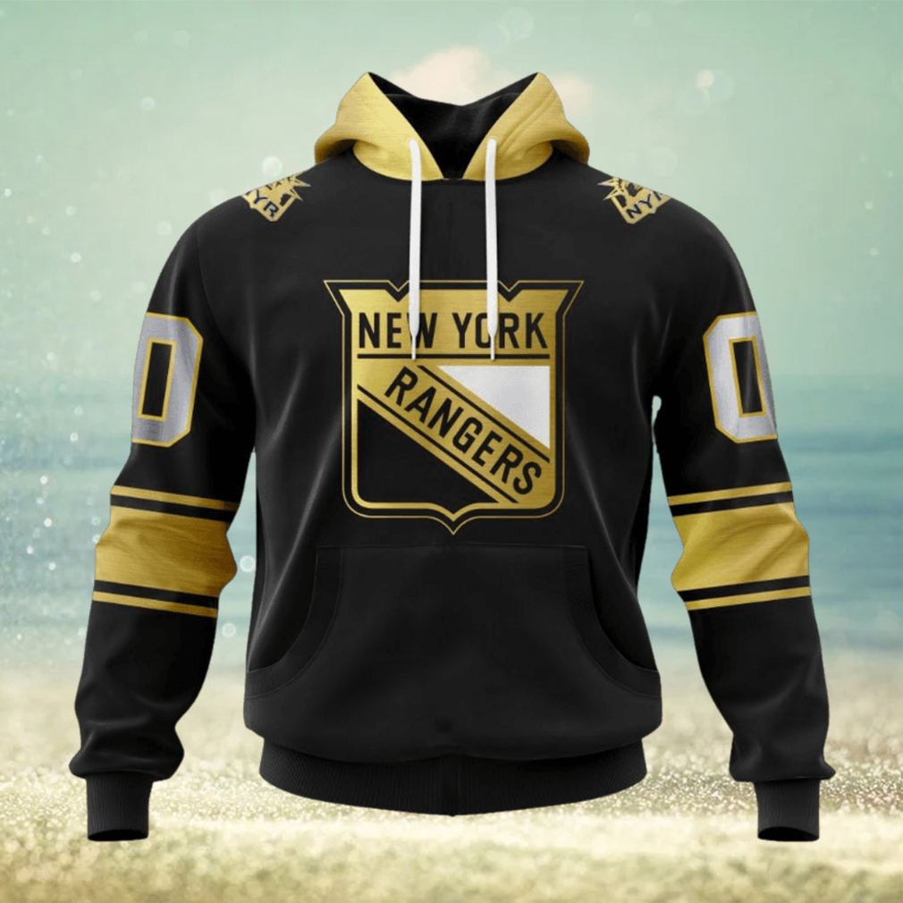 NHL New York Rangers Special Black And Gold Design Hoodie NHL New York Rangers Special Black And Gold Design Hoodie