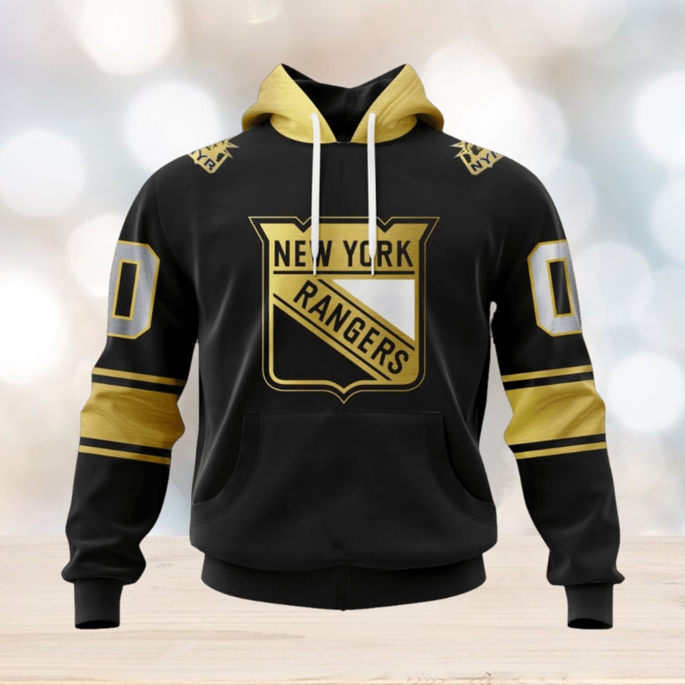 NHL New York Rangers Special Black And Gold Design Hoodie NHL New York Rangers Special Black And Gold Design Hoodie