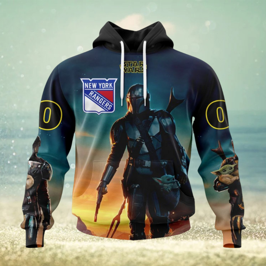 NHL New York Rangers Special Star Wars The Mandalorian Design Hoodie NHL New York Rangers Special Star Wars The Mandalorian Design Hoodie