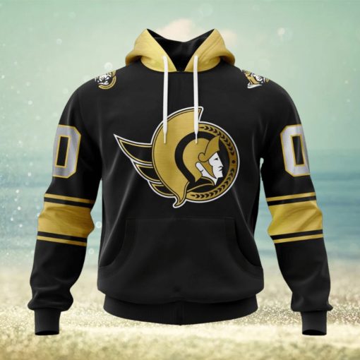 NHL Ottawa Senators Special Black And Gold Design Hoodie