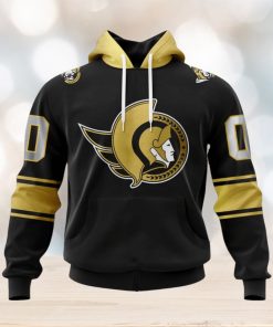 NHL Ottawa Senators Special Black And Gold Design Hoodie
