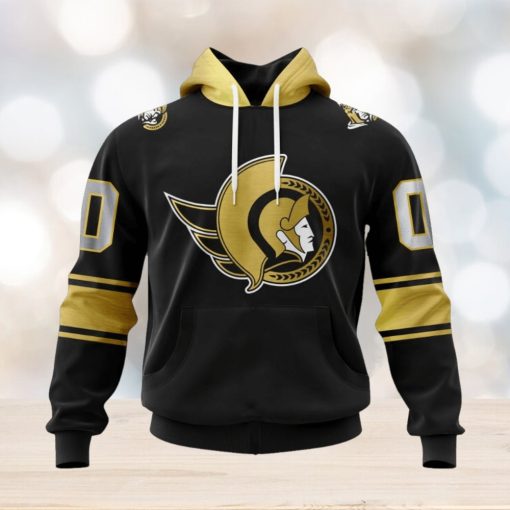 NHL Ottawa Senators Special Black And Gold Design Hoodie