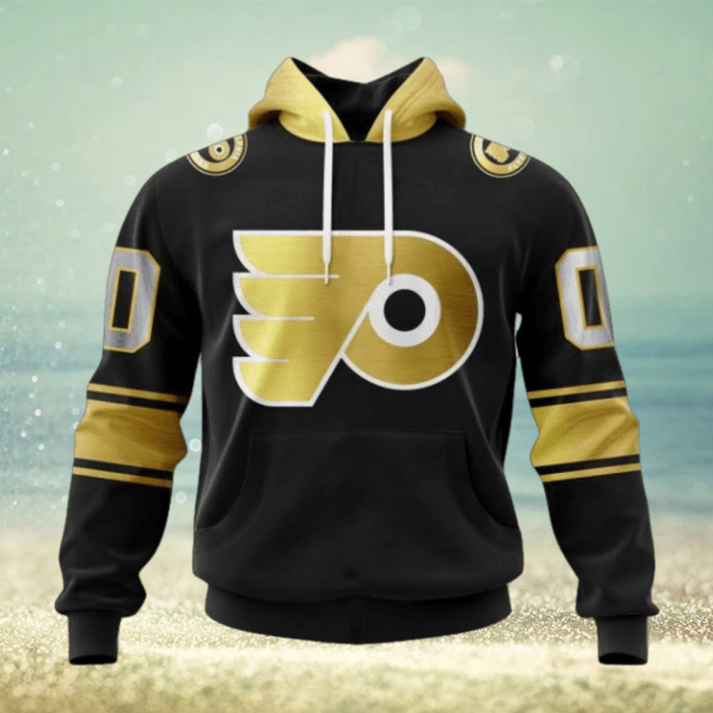 NHL Philadelphia Flyers Special Black And Gold Design Hoodie NHL Philadelphia Flyers Special Black And Gold Design Hoodie
