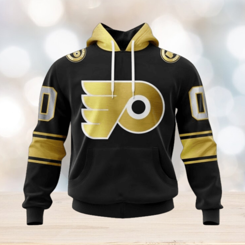 NHL Philadelphia Flyers Special Black And Gold Design Hoodie NHL Philadelphia Flyers Special Black And Gold Design Hoodie