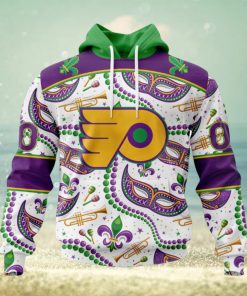 NHL Philadelphia Flyers Special Mardi Gras Design Hoodie