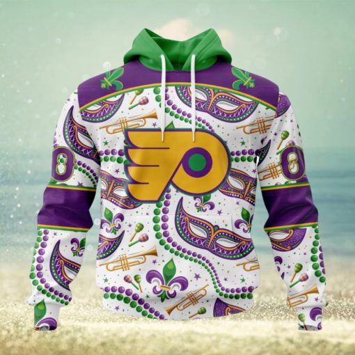 NHL Philadelphia Flyers Special Mardi Gras Design Hoodie