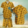 Skiing Palm Tropical Leaves Pattern 3D Hawaiian Shirt Summer Vaction Gift