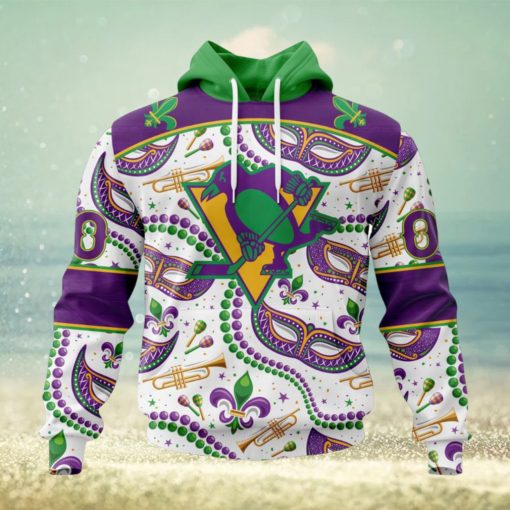 NHL Pittsburgh Penguins Special Mardi Gras Design Hoodie