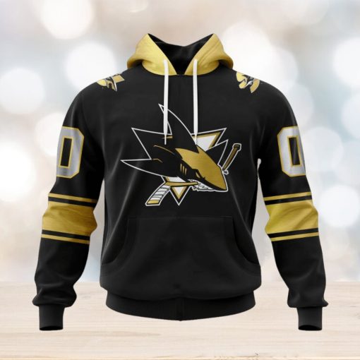 NHL San Jose Sharks Special Black And Gold Design Hoodie