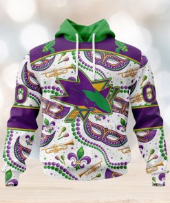 NHL San Jose Sharks Special Mardi Gras Design Hoodie